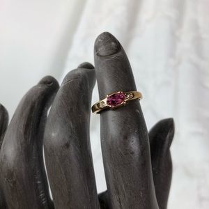Avon skinny ring midi pink stone costume jewelry
